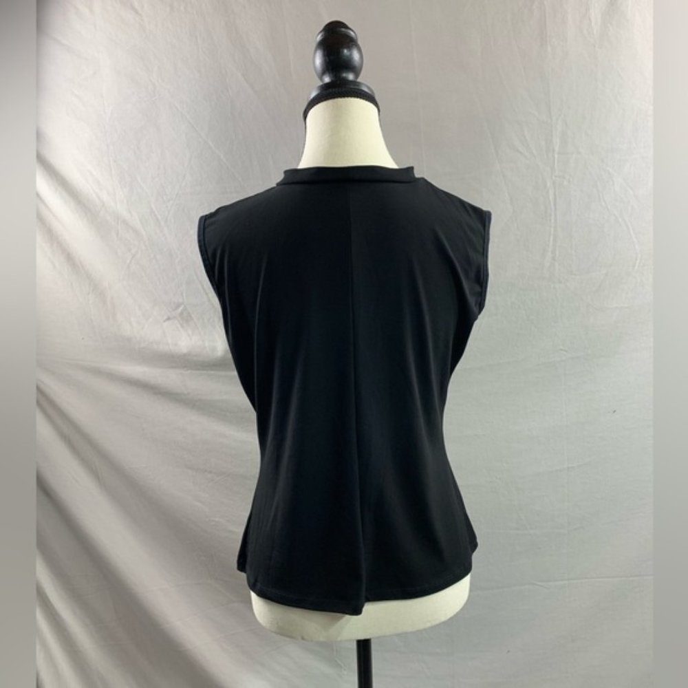 Black Sleeveless Rhinestone Blouse - Picture 4 of 8